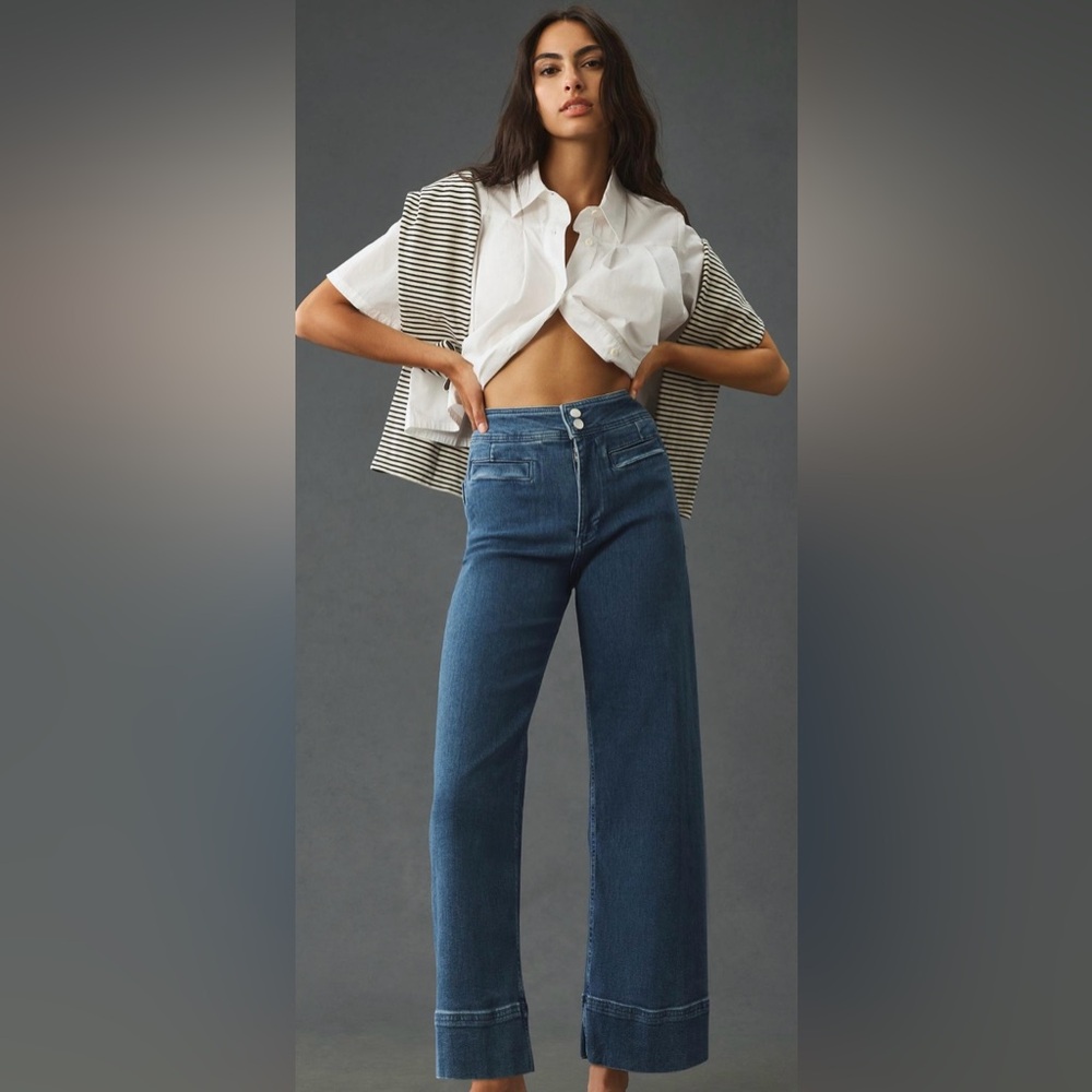 Pilcro Blue Flare Jeans with Wide Leg